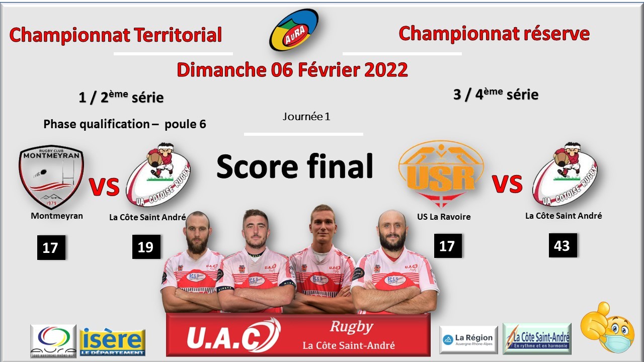 Affiche match exterieur seniors 2021 2022 phase 2 score final 06 02 2022