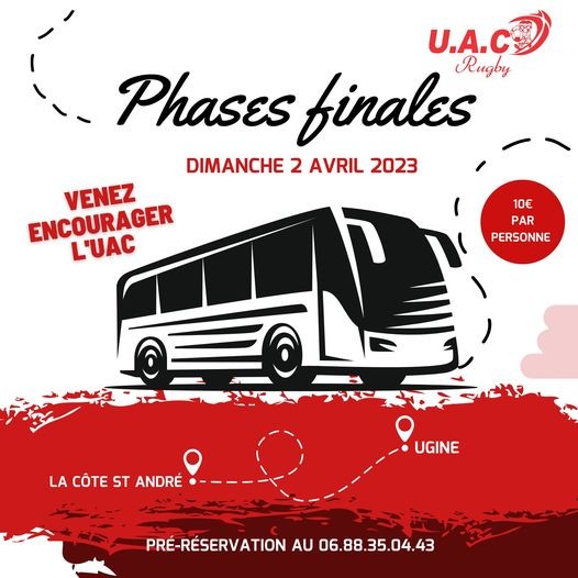 Bus de supporters pour le match seniors du 2 avril 2023