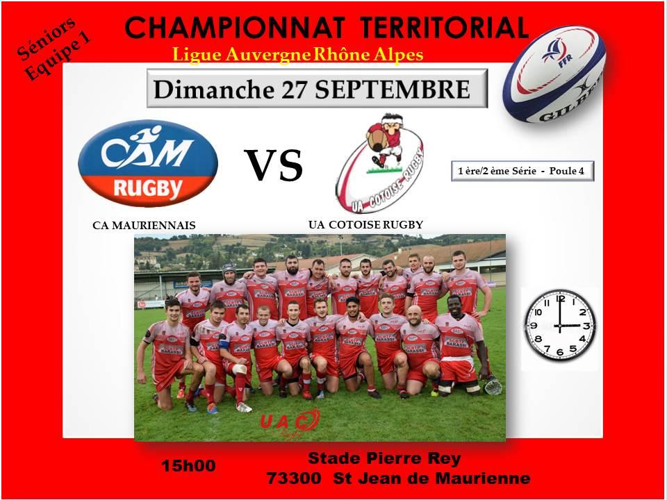 Affiche match ca maurennais vs uac le 27 septembre 2020