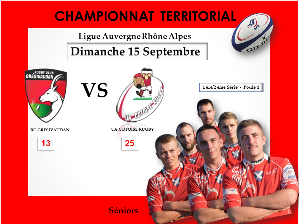 Affiche match gresivaudan vs uac resultats