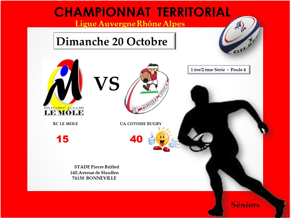 Affiche match seniorsrc le mole vs uac journee 7