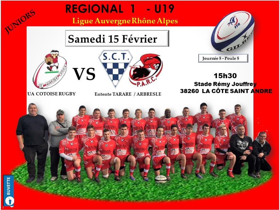 Affiche match uac vs tarare arbresle le 15 fevrier 2020