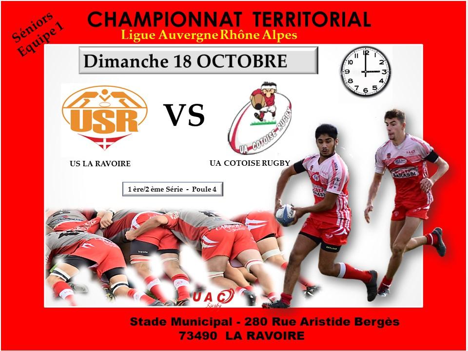 Affiche match us la ravoire vs uac le 18 octobre 2020