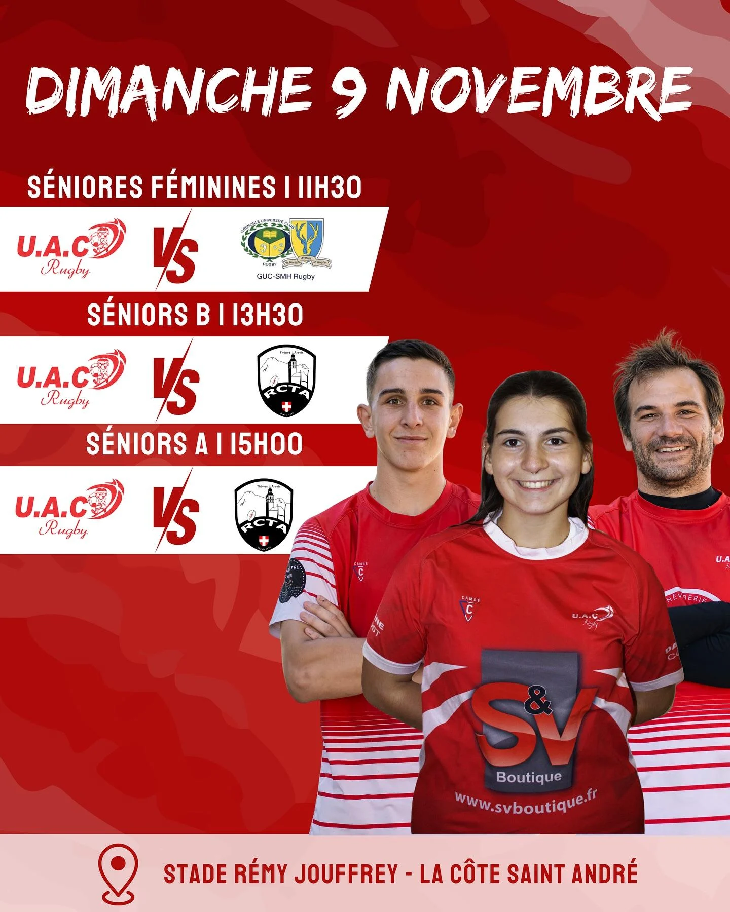 Affiche matchs du 09 11 2025