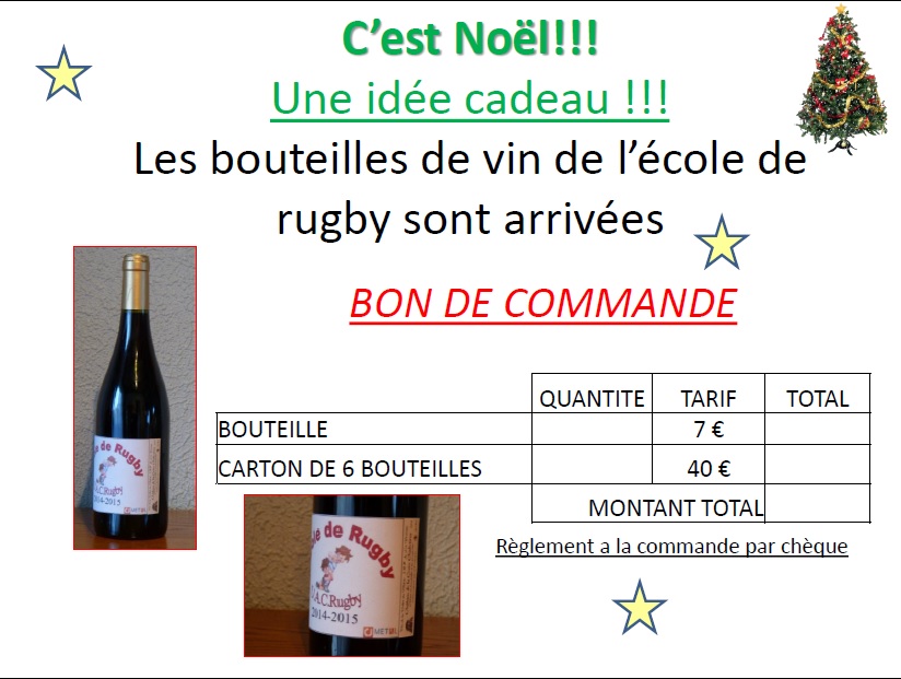 Bouteille pour ecole de rugby