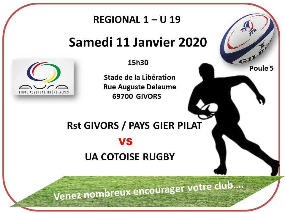 Juniors samedi 11 janvier 2020 regional 1 poule 5 13h30