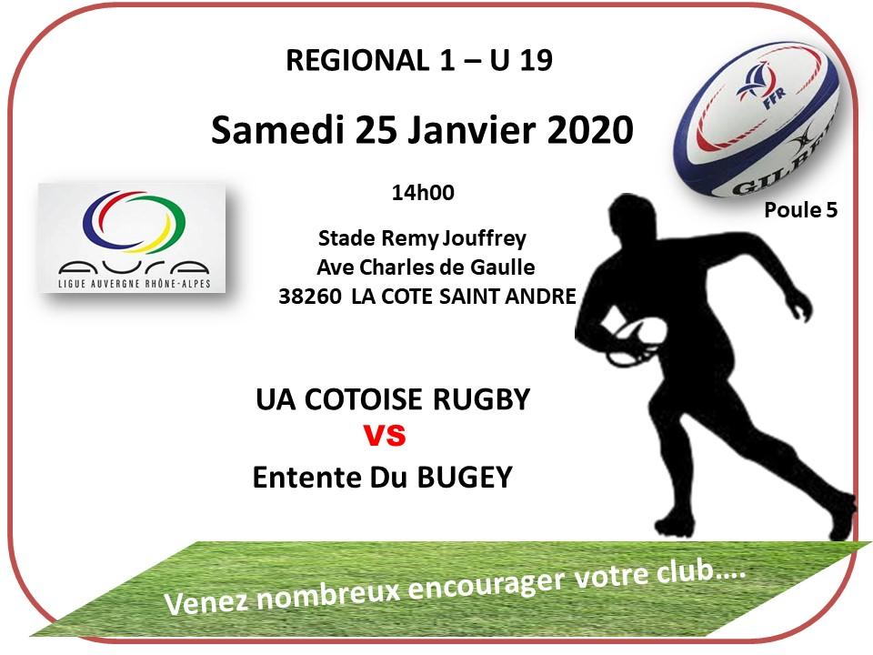 Juniors samedi 25 janvier 2020 regional 1 poule 5 14h00