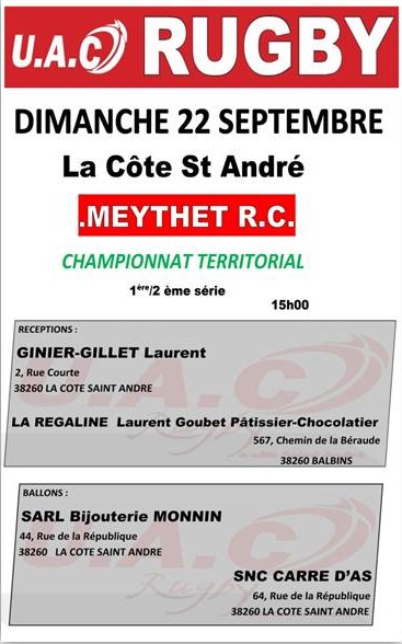 Match meythet vs uac bon