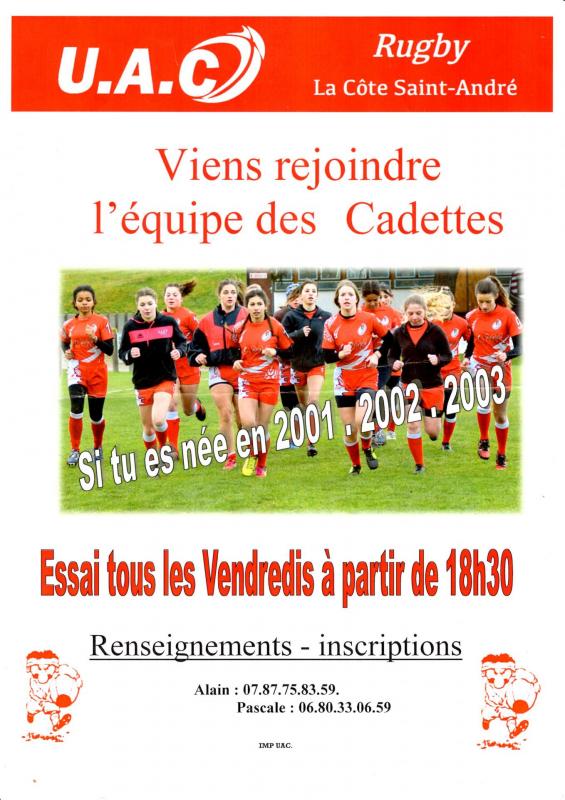 Recrutement feminines cadettes