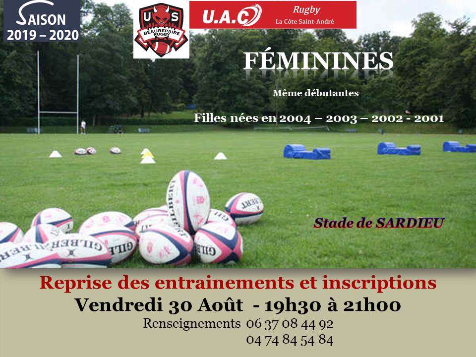 Reprise des entrainements et inscriptions feminines cadette ok