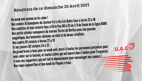 Resultats du 20 avril 2025